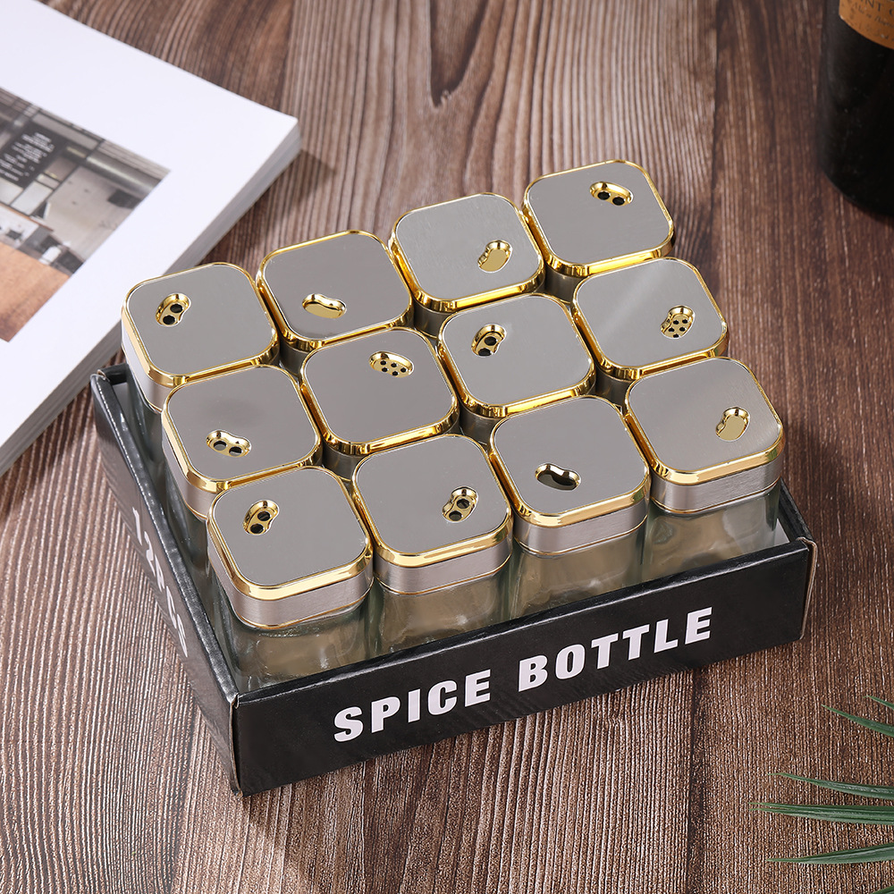 Golden condiment bottles (pack of 12)