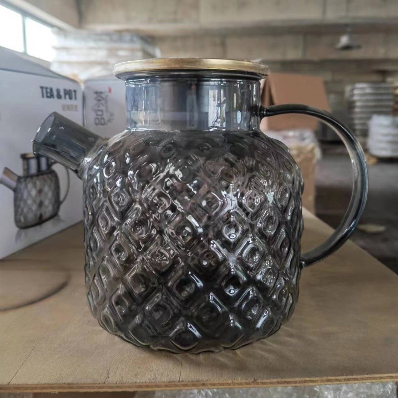 De vidrio hervidor de agua fría traje resistente al calor de alta temperatura de la tetera fruta de la flor tetera Taza refrigerador hogar agua hirviendo hervidor de agua fría