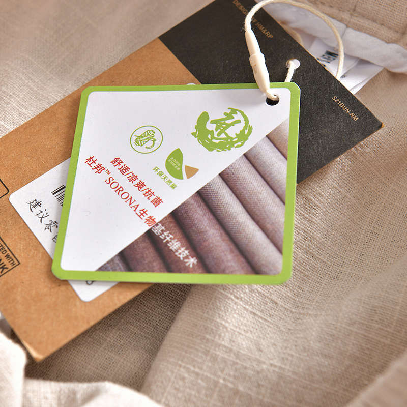 Tejido de tecnología DuPont! ¡Ramio natural! Comercio exterior verano transpirable algodón lino cintura elástica pantalones casuales rectos hombres