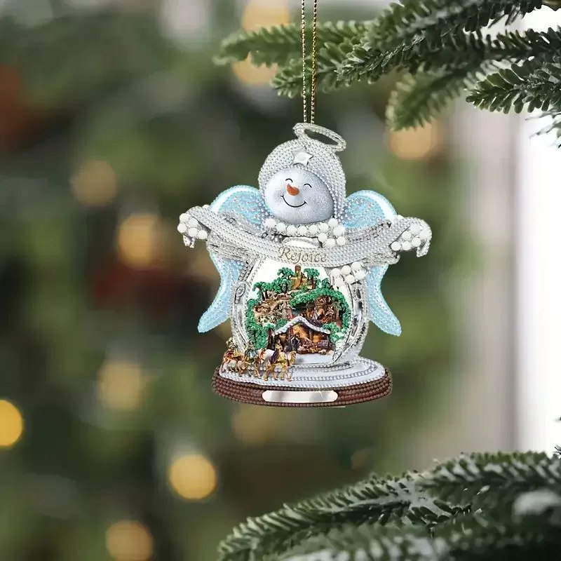 Новый рождественский снеговик праздничный кулон трансграничный акриловой самолет внутри автомобиля зеркало заднего вида украшения дома подвеска