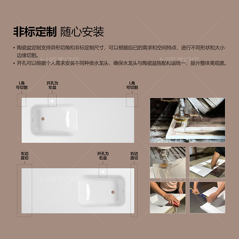 Cuenca de baño personalizada lavabo cerámica de gran tamaño lavabo