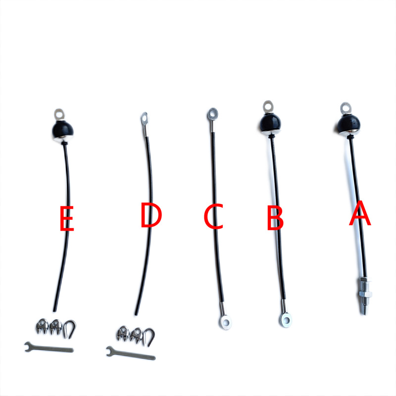 Semi-circular Arc Fitness Equipment Accessories Wire Rope Steel Rope Household CoMMercial Equipment PU5MM Wire Rope Black Per Meter