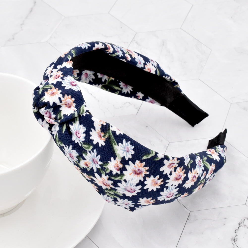 Fashion Wide Side Printing Knotted Headband display picture 3