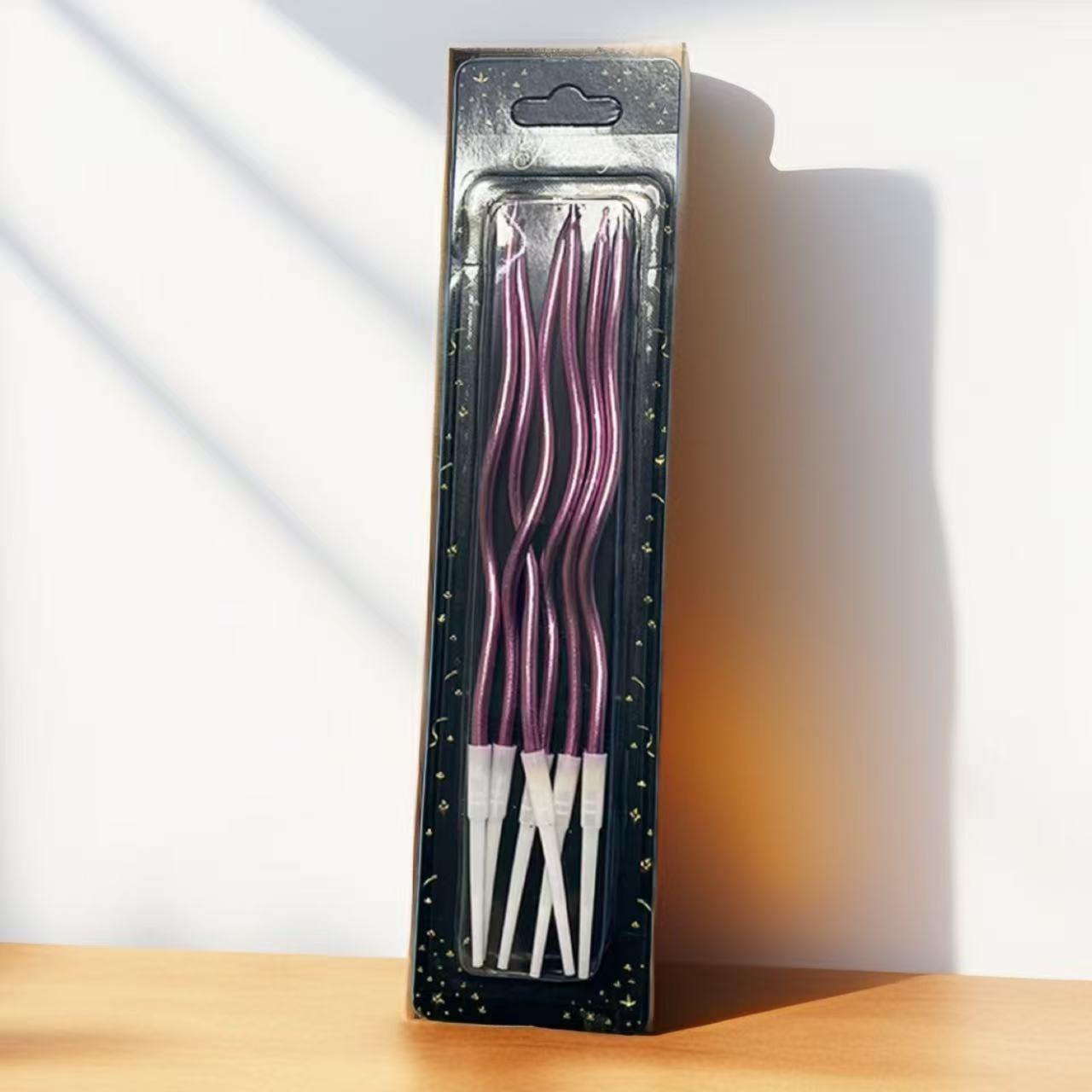 Velas de cumpleaños transfronterizas espirales doradas en forma de torsión productos de decoración de pastel velas de cumpleaños