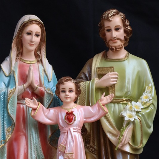 65cm nueva figura de la familia sagrada de tres personas mirando la luz resina decoración de la iglesia de la casa 60 - 70