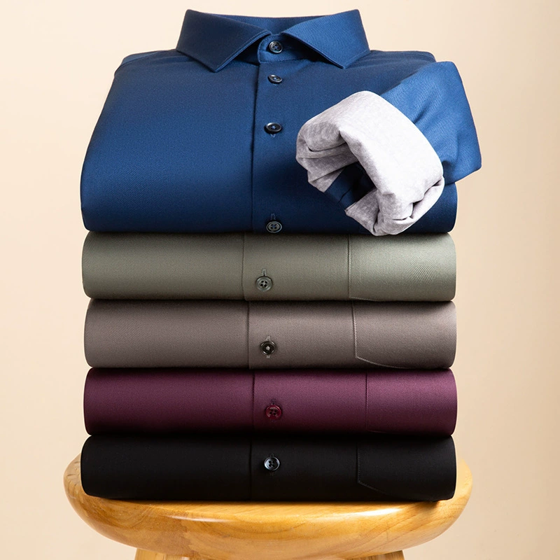 Новая гусиная пуховая теплая рубашка мужской бизнес повседневная шерстяная ткань пуховая внутренняя пуховая толстая зимняя рубашка