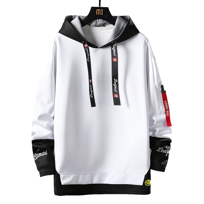 Falso suéter de dos piezas de los hombres de primavera y otoño Nuevo estilo coreano moda Abrigo con capucha juventud guapo estudiante ropa hombres