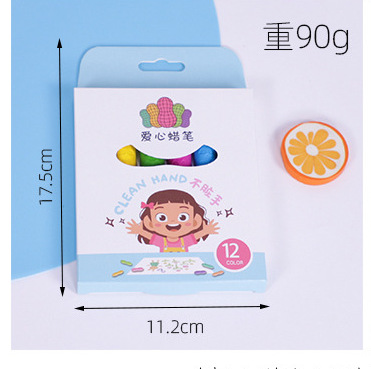 12 color palo de pintura al óleo traje de pintura de los niños de color crayón de Kindergarten graffiti cepillo estudiante suministros de arte al por mayor