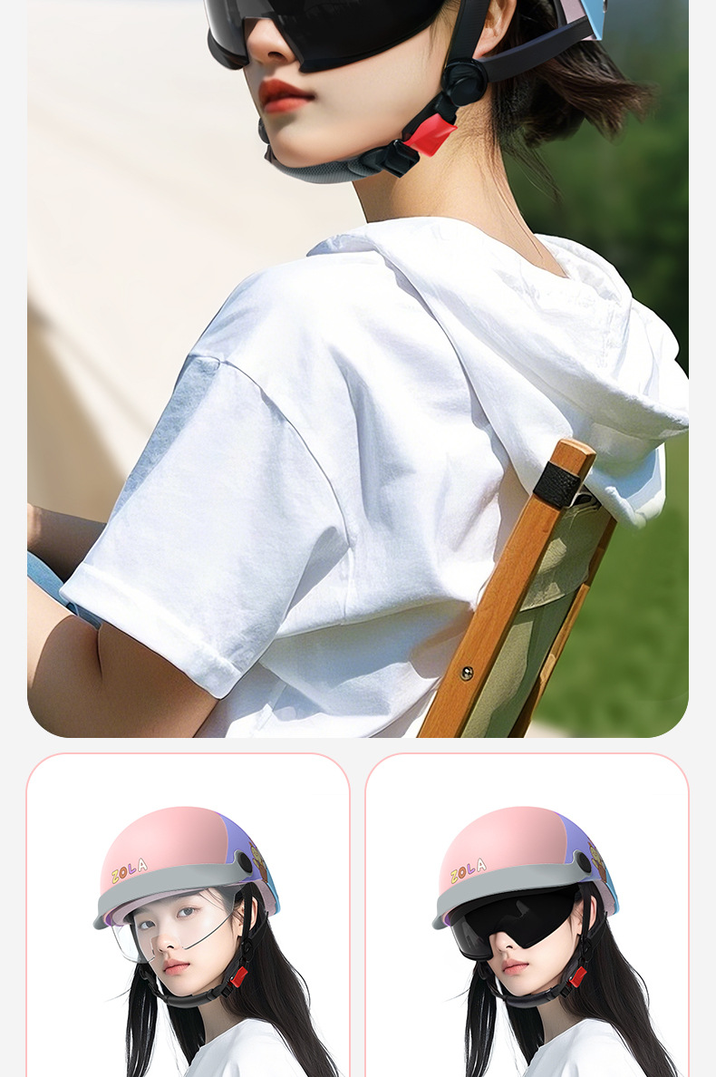 New 3C certification electric car duck tongue helmet men's and women's summer helmet battery motorcycle sunscreen light half helmet