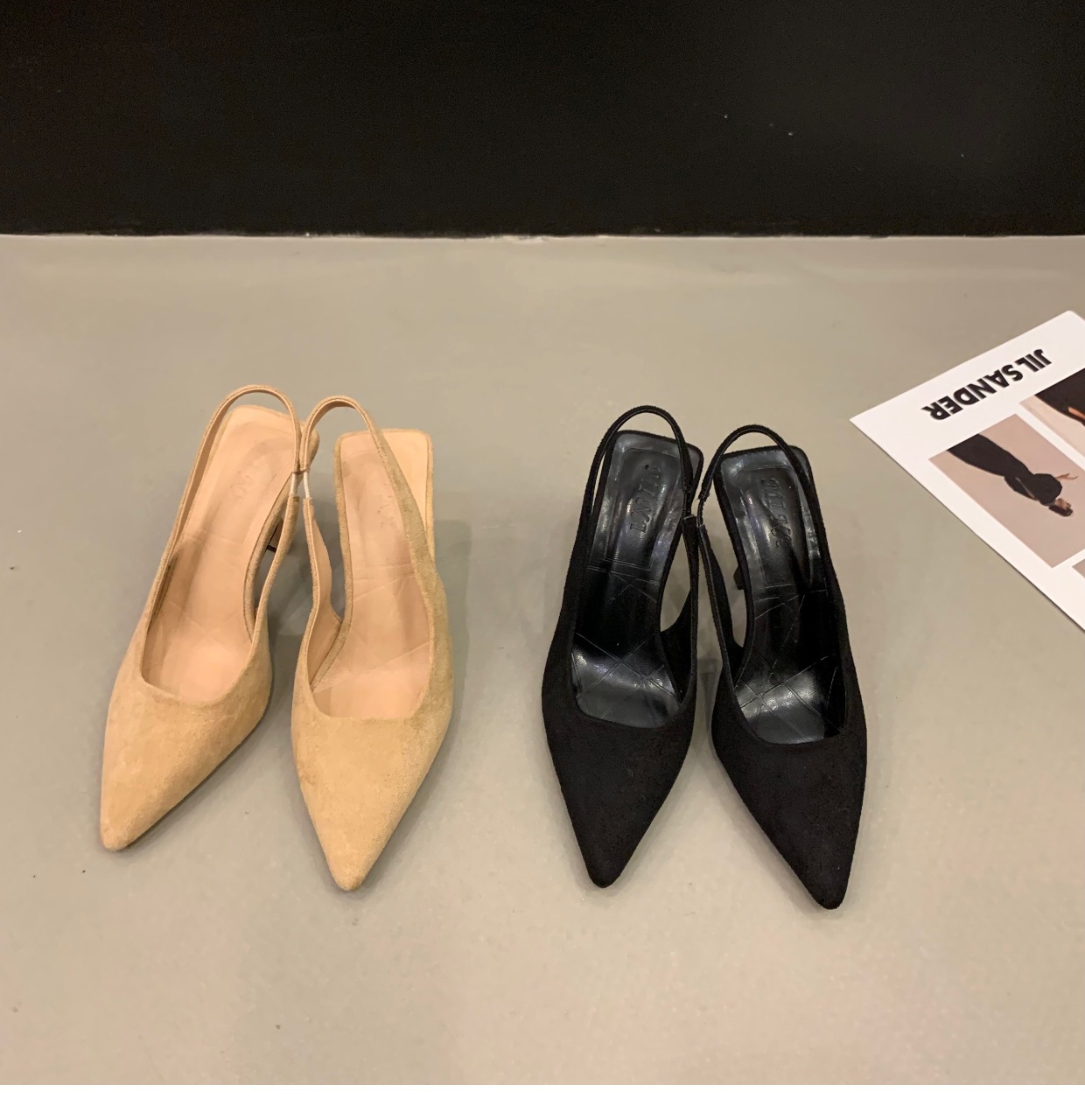 Niche French high-heeled black toe sandals fairy shoes 2023 new spring and summer pointed toe temperament single shoes_voghion.com