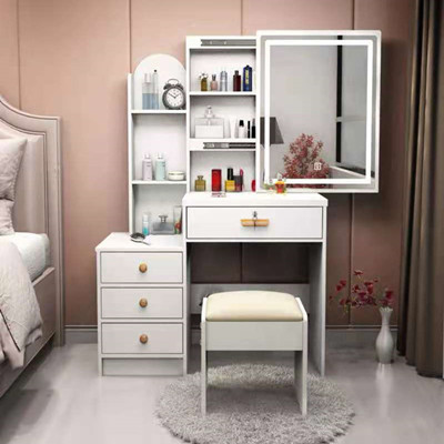 Mesa de maquillaje transfronteriza armario en un espejo push-pull venta caliente dormitorio simple moderno con armario de almacenamiento red comedor