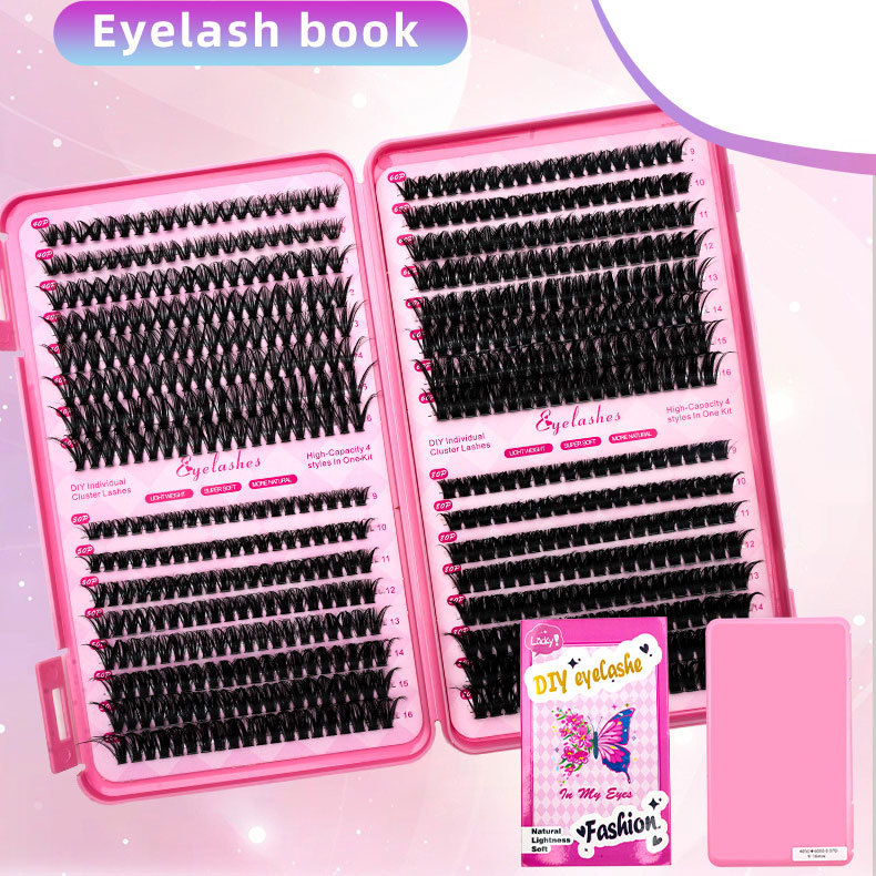 Amazon 30P 40P 14 fila de pegamento para pestañas postizas 60D 80D segmento de cabello europeo y americano punto transfronterizo