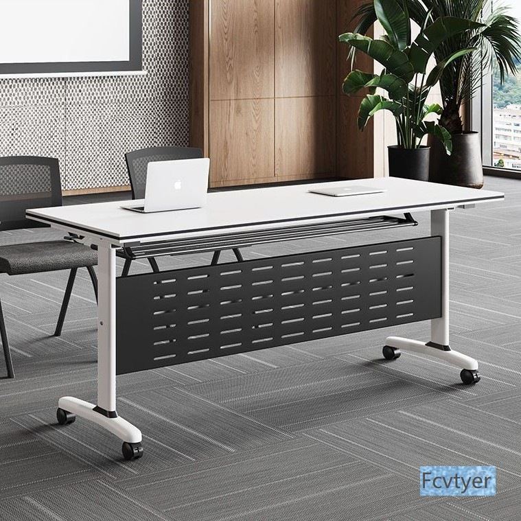 Kaiyin Training Wheel with Movable Folding Activity Long Table Folding Conference Table Folding Splicing Office Desk and Chairs