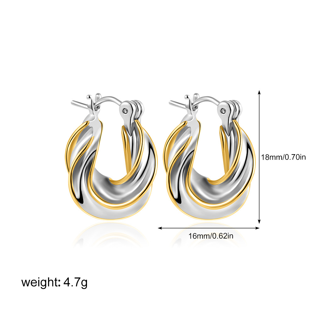 1 Pair Geometric Classic Style Commute Copper Mixed Metal Plating Earrings Ear Studs display picture 4