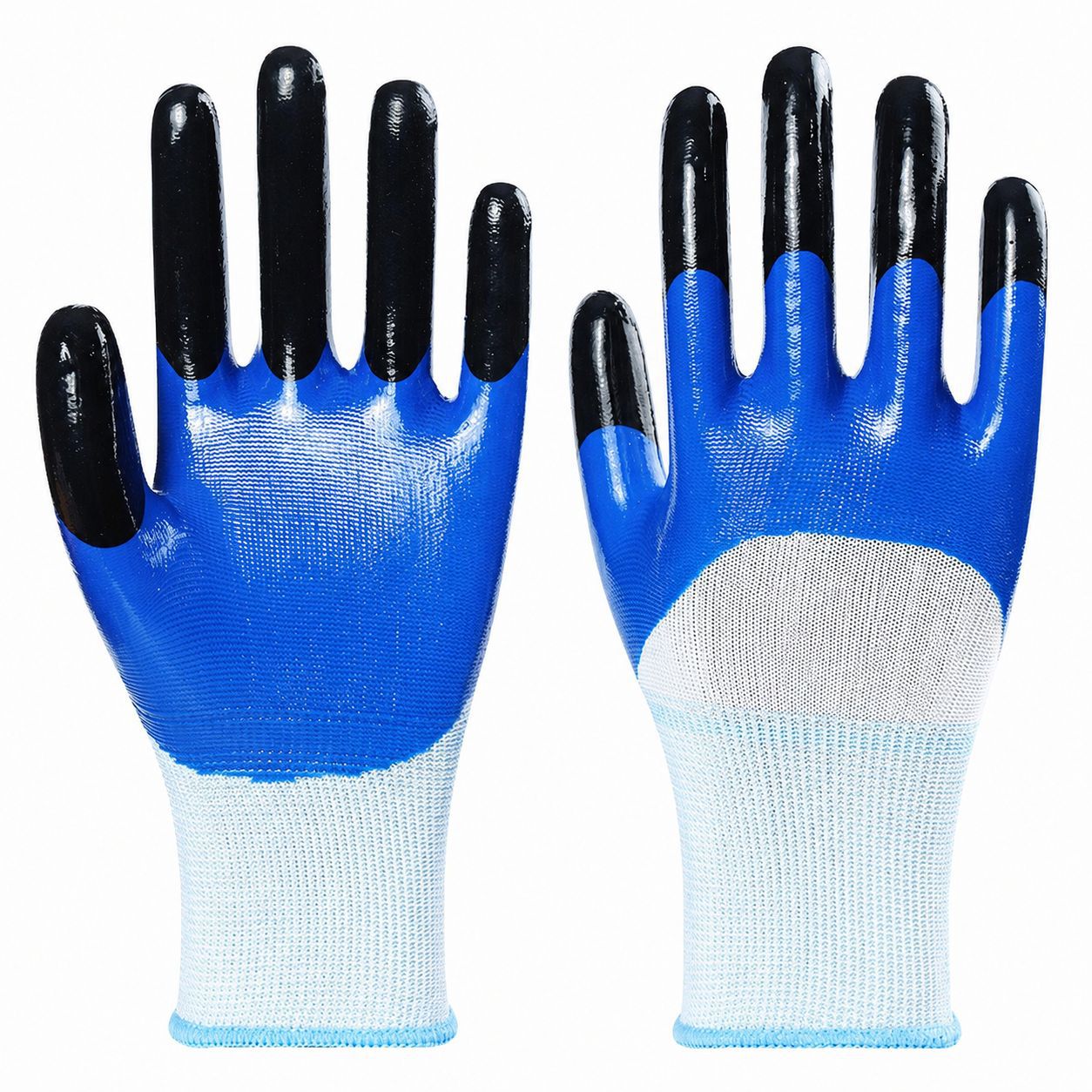 Guantes de nitrilo de nylon resistentes al aceite y resistentes al desgaste guantes de protección laboral respirantes pegamento engrosado guantes Dingqing al por mayor