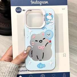 可爱镂空猫咪imd适用iphone16手机壳苹果15保护套华为p70小米14硬