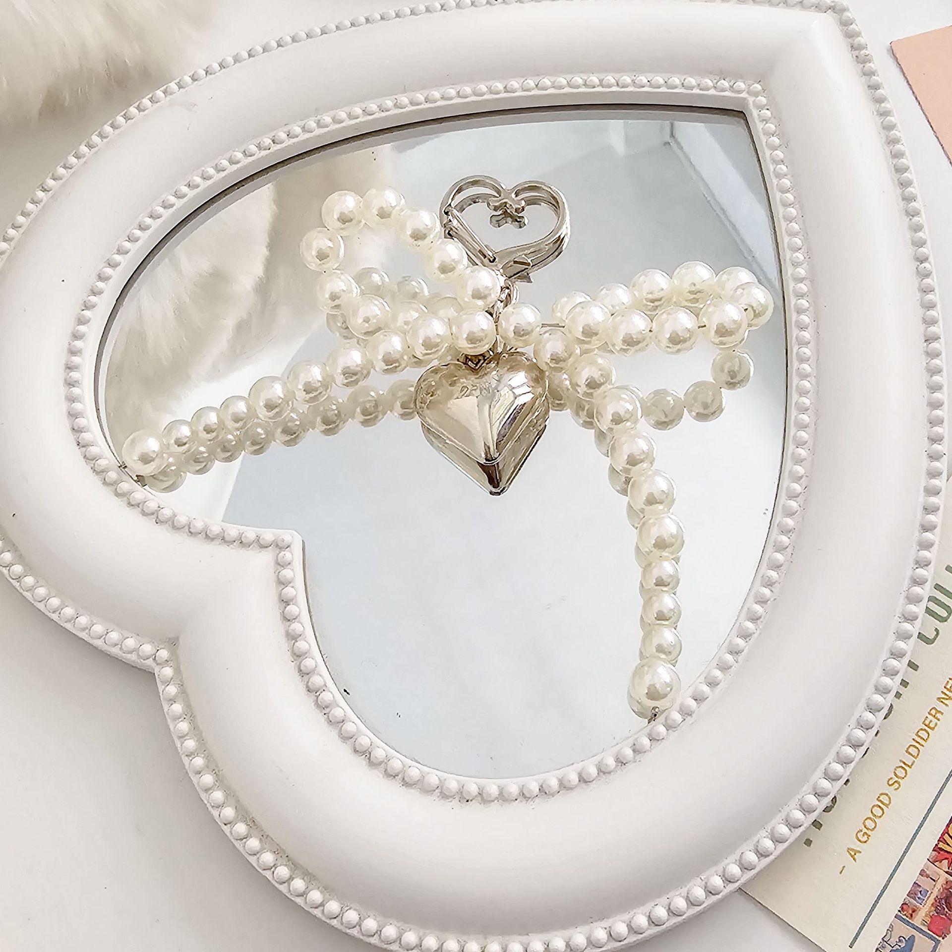 INS coreano arco de perla Go Ben cadena de amor llavero super universal perla simple colgante de bolsa