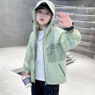 Children's Clothing Boy's Summer Sun-protective Clothing Coat 2025 New Style Medium and Large Children's Summer Boy's Thin Breathable Sun-protective Clothing