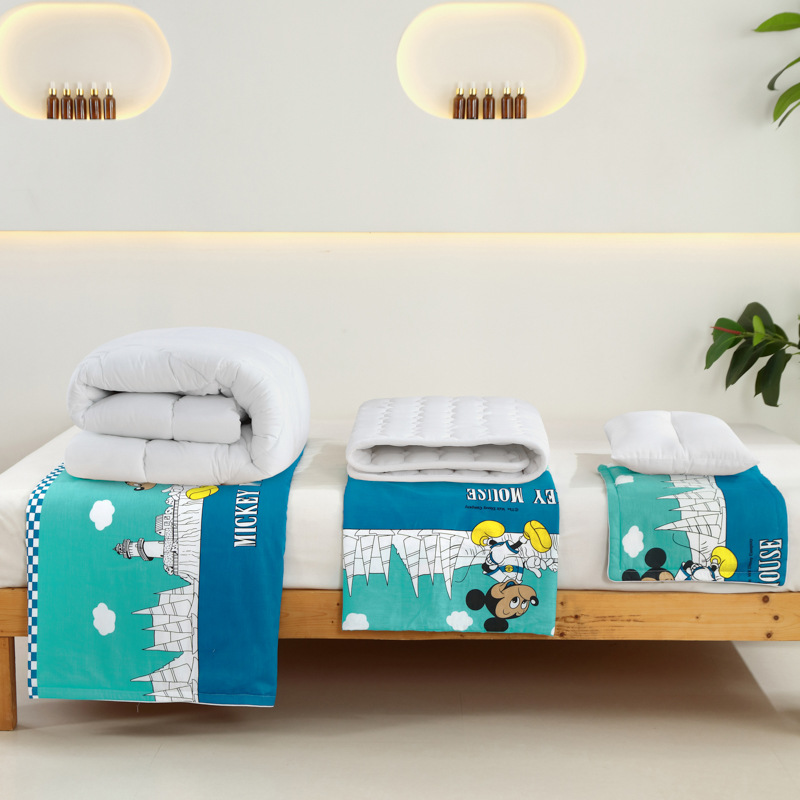 퀼팅 깃털 실크 코튼 6종 세트(60*120 침대에 적합)