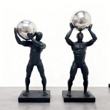 现代抽象运动人物树脂摆件体操举球人雕塑工艺品摆设家居装饰品