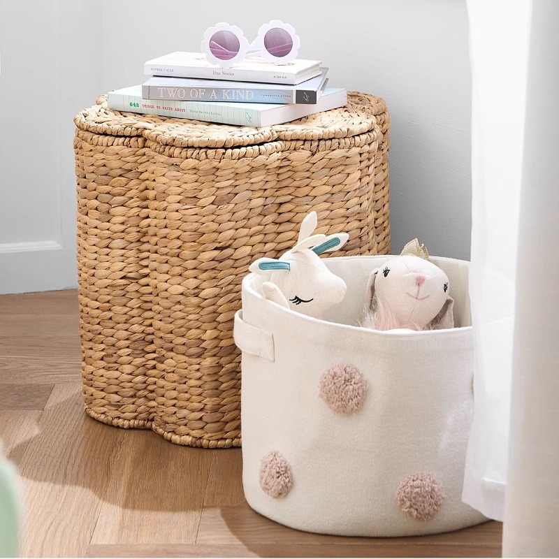 Cestas de almacenamiento de paja nórdica personalizadas con cubierta de calabaza cestas de almacenamiento de hierba tejidas a mano cestas de almacenamiento de decoración doméstica