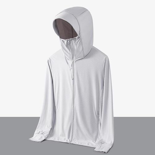 UPF50 ice silk large-brimmed sun-protective clothing with the same style as Jiao's, ultra-thin and breathable for men and women, fishing sun protection clothing, UV protection