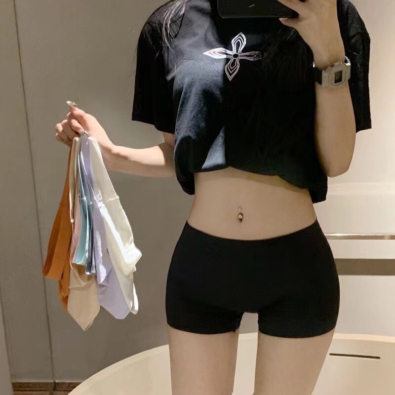 Belly seamless safety pants thin outer wear four-angle shorts hot girls tight anti-light underwear leggings wholesale