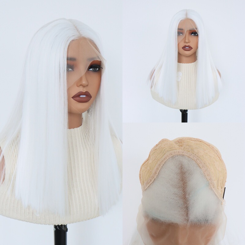 Lace Front Wig for Women, Long Straight Hair with Middle Parting, Stylish Full Wig Made of High-Temperature Synthetic Fiber to Change Hair Style Lace Front Wig for Women, Long Straight Hair with Middle Parting, Stylish Full Wig Made of High-Temperature Synthetic Fiber to Change Hair Style