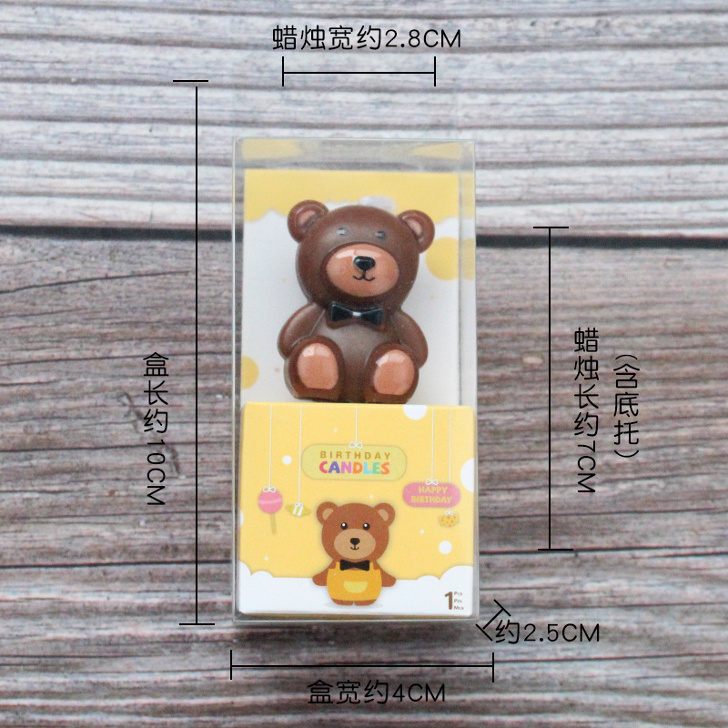 Vela de cumpleaños de dibujos animados al por mayor popular fiesta de flores oso dinosaurio donut cara sonriente vela de pastel para niños