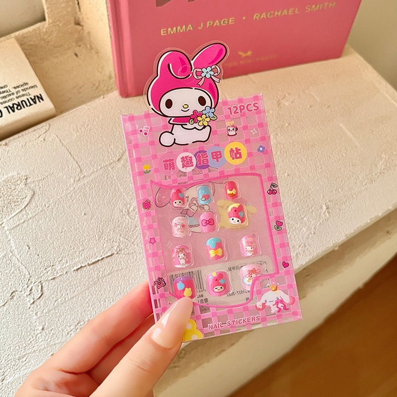 Niños parches de uñas super lindas chicas lindas usan pegatinas de dibujos animados de uñas seguras desmontables parches de uñas al por mayor image 26