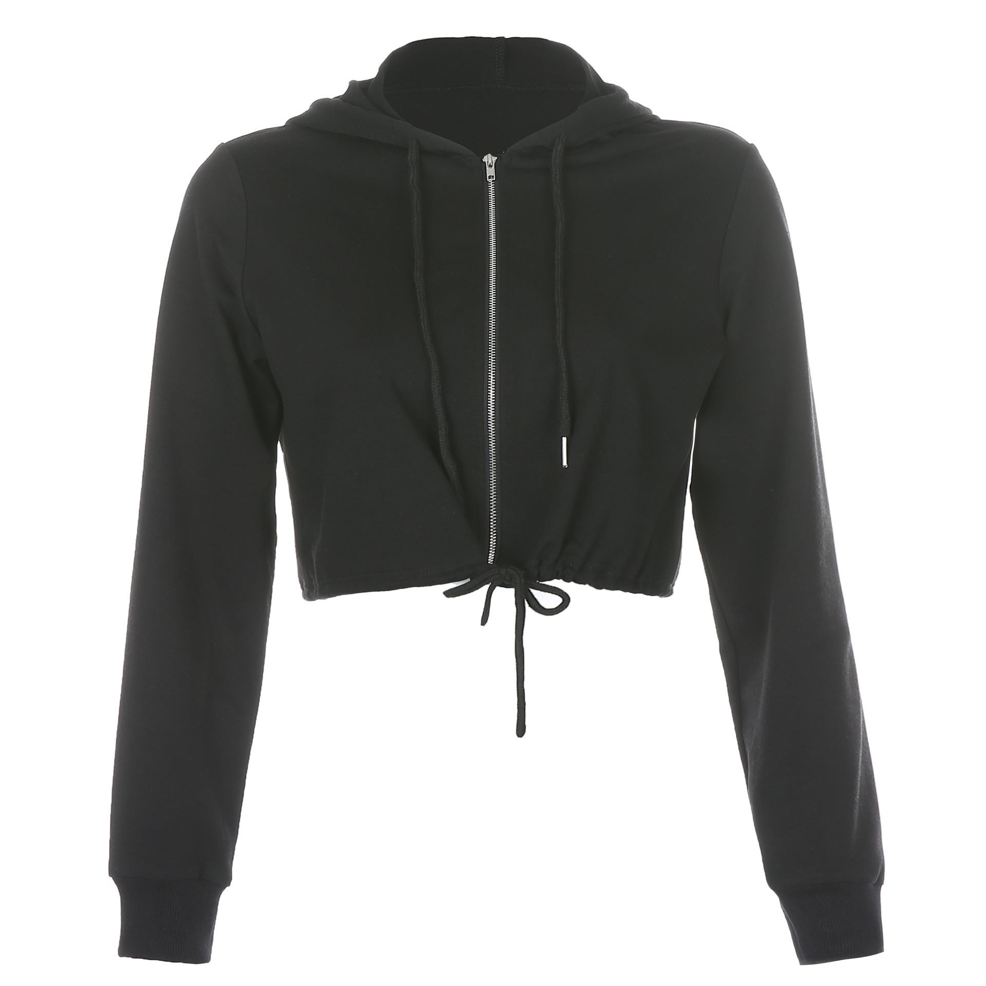 drawstring short zipper long-sleeved hoodie nihaostyles clothing wholesale NSXPF75168