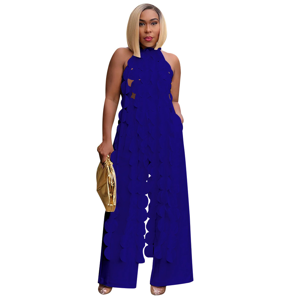 591g Weight Sleeveless Sleeve Length Spandex, Polyester Fabric Type Pant Co-ord Set Sets Type 2 Pieces Set Quantity Holiday, Street Occasion Halter Neck Neckline Loose Fit Type Solid Color Pattern Summer Season Women's Gender Backless Design Sexy, Streetwear Style Holiday Street Women's Sexy Streetwear Solid Color Spandex Polyester Backless Pant Co-ord Set Pants Sets 58