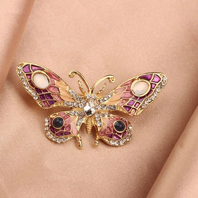 Accessories Blue Sense Suit, Yaxa sancaqları - enamel-butterfly-brooch-purple