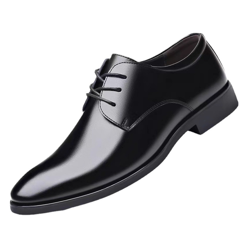 Zapatos de cuero para hombre para primavera y otoño, calzado formal de negocios, zapatos casuales de estilo británico para hombres jóvenes, zapatos de boda para novio y padrinos de boda, talla grande.