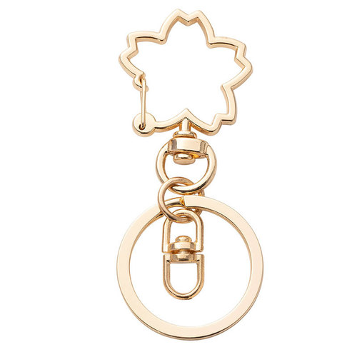 Sakura key chain three-piece set metal key ring ring creative handmade key chain pendant bag accessories hanging chain