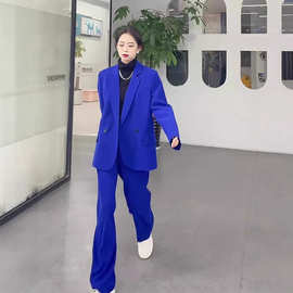 7502高级感轻奢西装套女2025春款时尚气质阔腿裤通勤风西服两件套