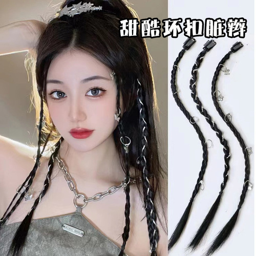 Sweet and cool loop hair clip braided ponytail hair clip spicy girl simulated braided hair twist hair clip boxing internet celebrity