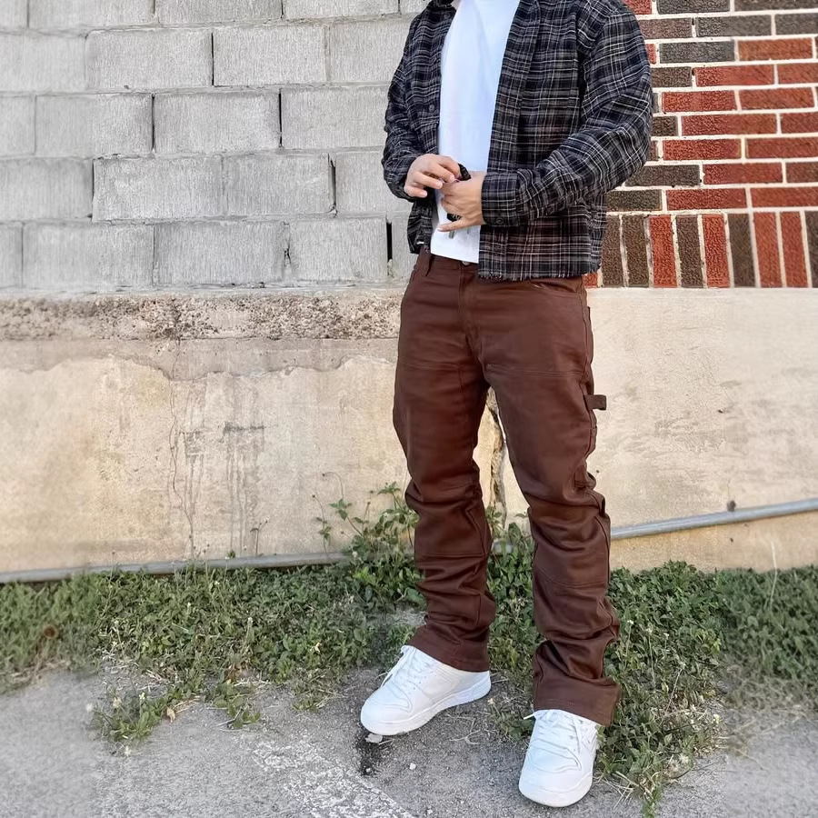 Men's Clothing Slim Fit Tapered Wide Leg Trousers American Retro Minimalist Trendy Versatile Denim Jeans_mkmklike.com