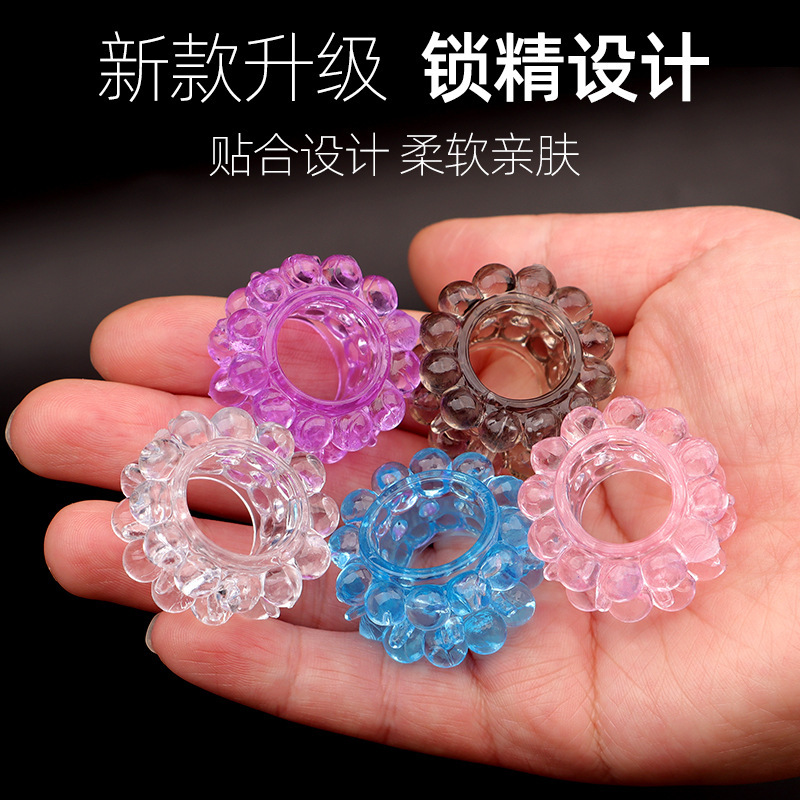 Double-Row Beaded Lock Ring Textured TPE Cock Ring for Men — detail image 10