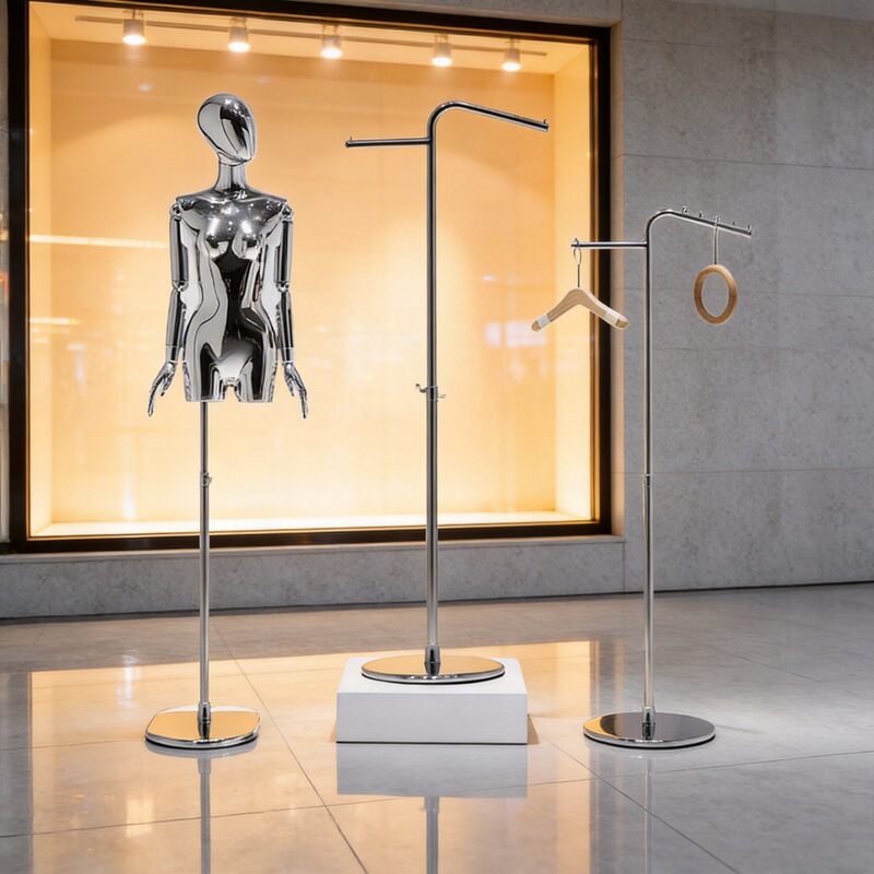 Stainless Steel Clothing Rack Manufacturer Clothing Store Island Display Rack with Two Arms for Home Use Clothes Hanger Garment Display Stand Stainless Steel Clothing Rack Manufacturer Clothing Store Island Display Rack with Two Arms for Home Use Clothes Hanger Garment Display Stand