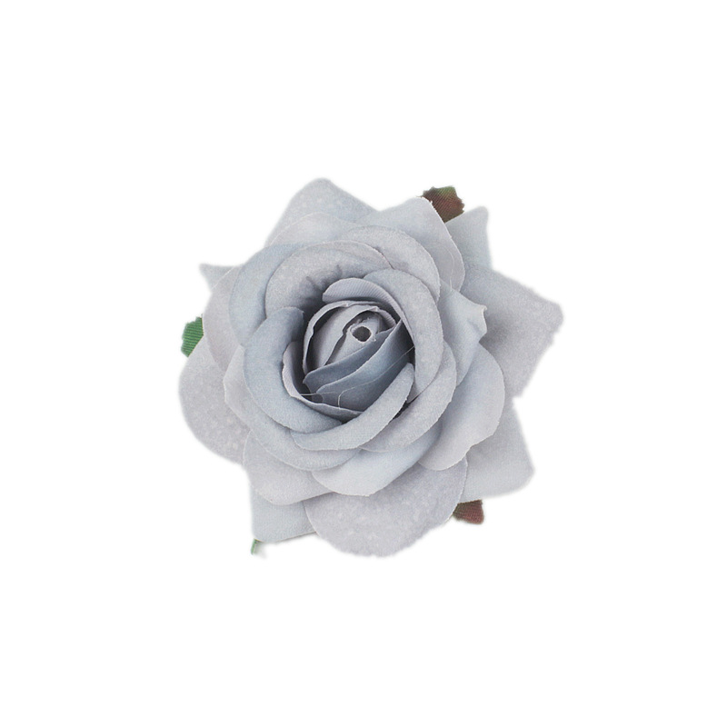 浅灰色 绒布玫瑰发夹