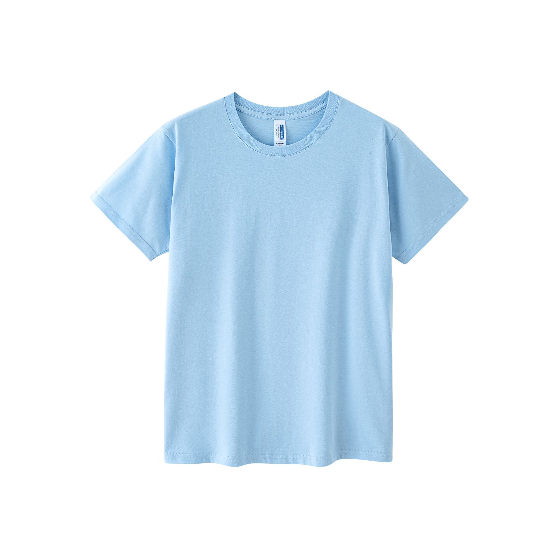 Camiseta de manga corta con cuello redondo de algodón peinado de 150g para hombre, marca de moda, holgada, sencilla, estampada y termoimpresa