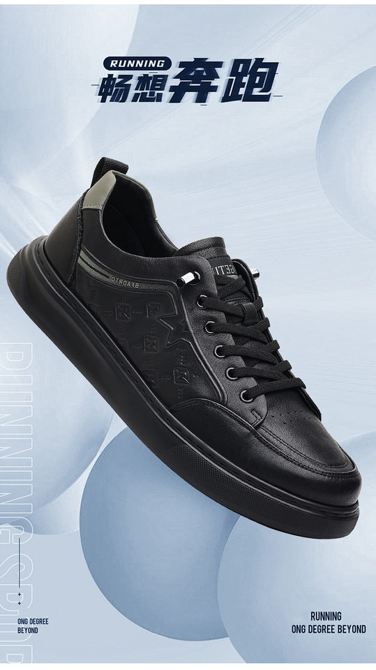 Giày lười nam da bò lớp đầu, sneaker casual da thật dễ phối đồ, gót thấp 1–3 cm — Màu trắng, màu đen chi tiết 4
