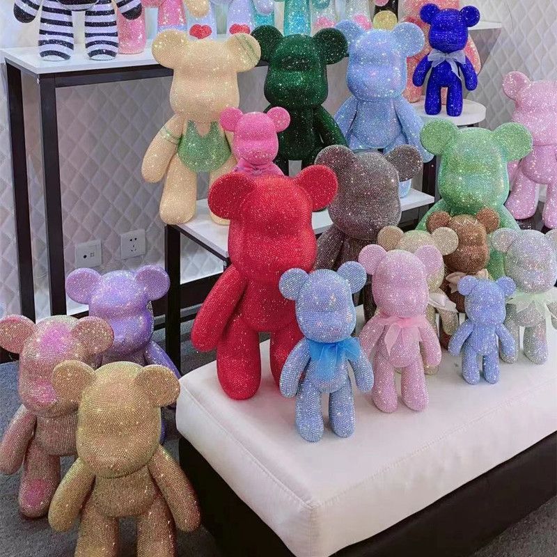 comercio exterior DiDi pegatinas violentas osos blancos embriones manuales diámetro de diamante de oso pegatinas de diamante material de muñeca de diamante adesivo adornos muñecas