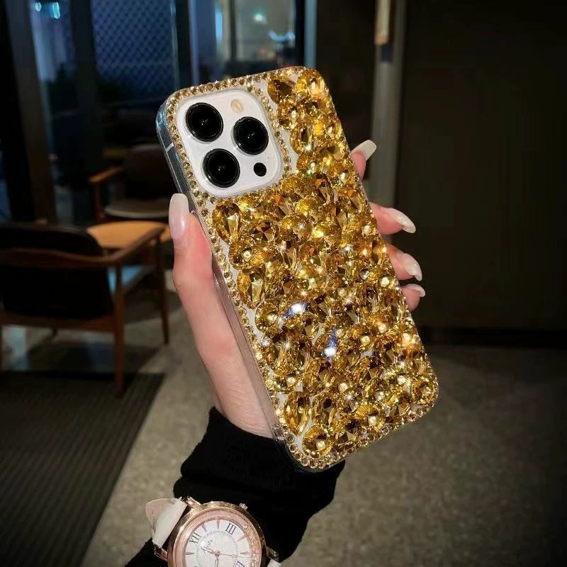 Apple, совместимый iPhone 15, чехол для телефона, модный защитный чехол, 15промакс, iphone, инкрустированный драгоценными камнями, защита от падений