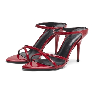 Yang Shulin Sexy Pointed Red High Heels Women's 2024 New Stiletto Sandals Outer Wear Slippers Wholesale