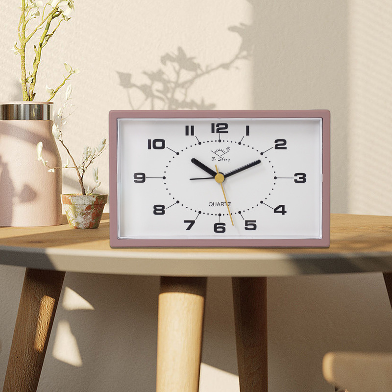 Reloj de escritorio despertador simple reloj de sala de estar reloj de asiento de plástico europeo silencioso dormitorio reloj de escritorio creativo reloj de niños reloj de péndulo image 4