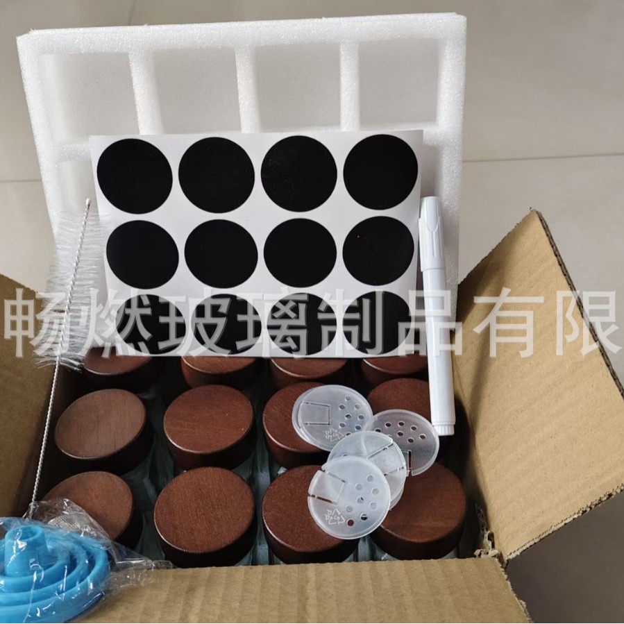12pcs 아카시아 나무 + 스티커 4개 + 깔때기 + 청소용 브러시 + 펜