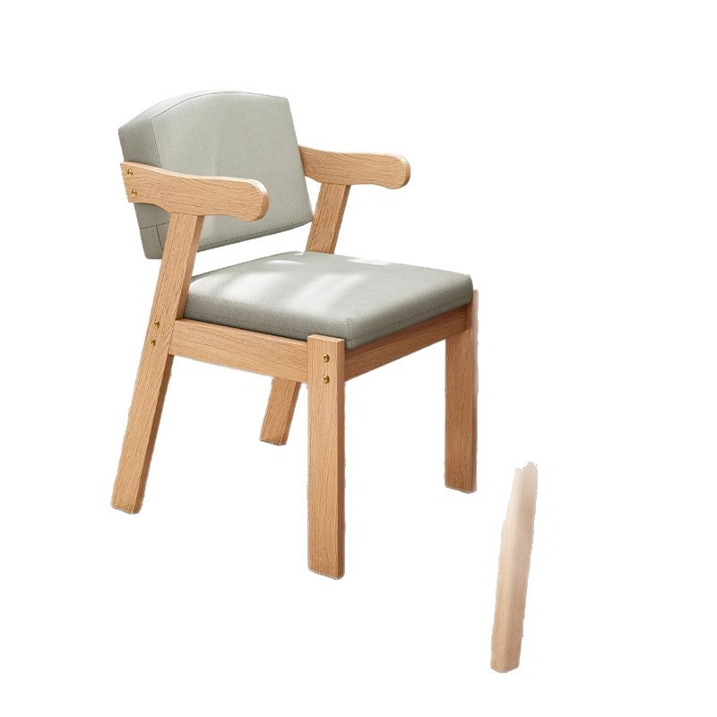 Silla de madera maciza silla de respaldo silla de estudio taburete de comedor con reposabrazos 2025 nuevo