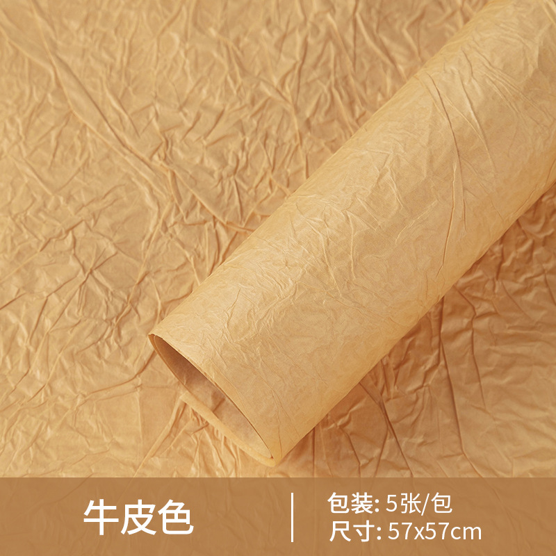 Huaxi Sensación de alta calidad Papel de textura de piedra Pliegues Papel de embalaje de flores Material floral Regalo hecho a mano Material de bricolaje